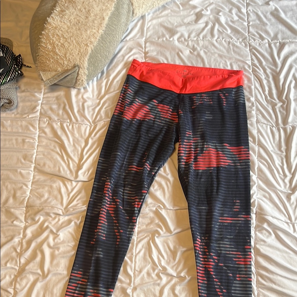 Adidas Pink and Black Performance Leggings